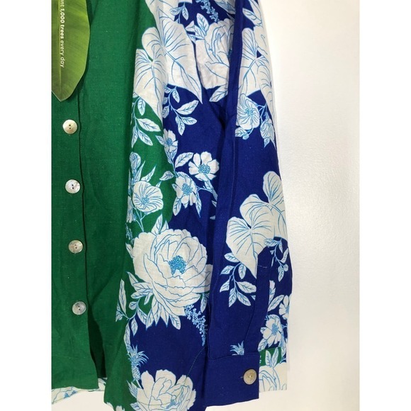 FARM Rio Soft Garden Top Linen Button Up Shirt NWT L - Picture 6 of 12